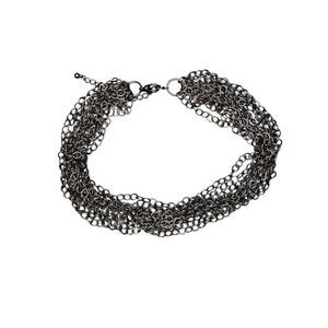 Boutique Gunmetal Metal Chain Choker Necklace
